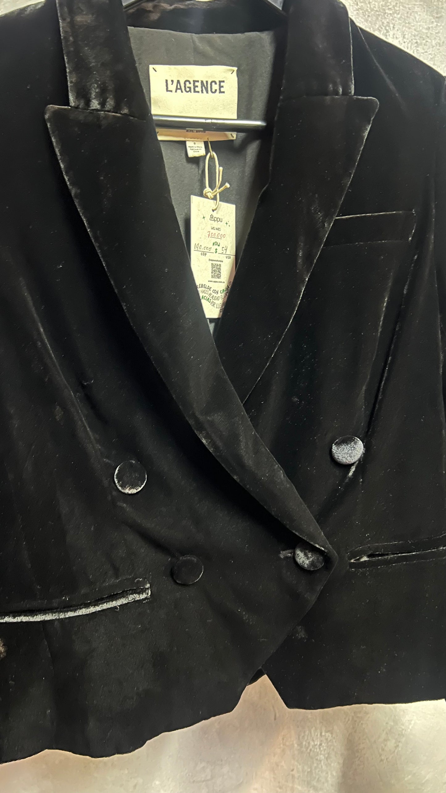 Blazer Terciopelo L´AGENCE