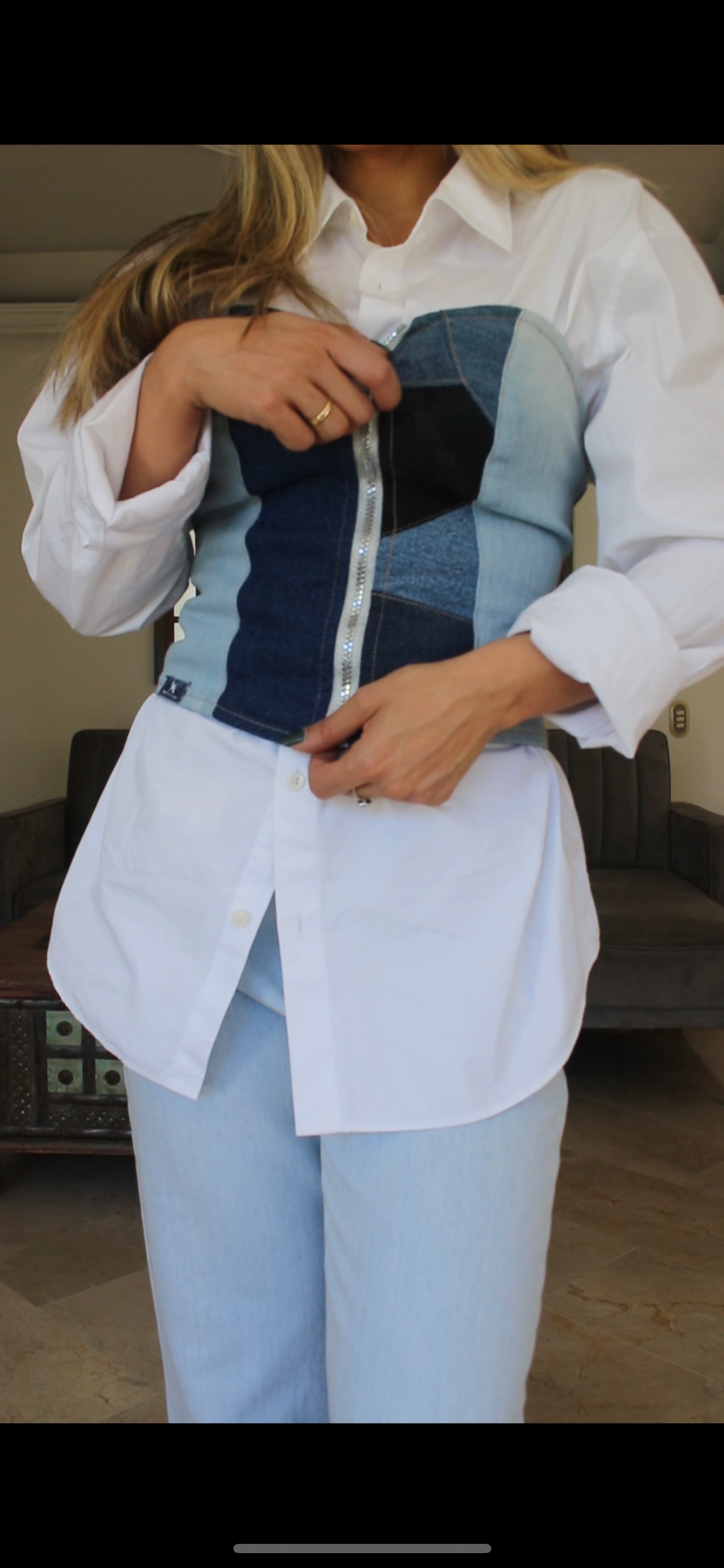 Blusa tipo Corset