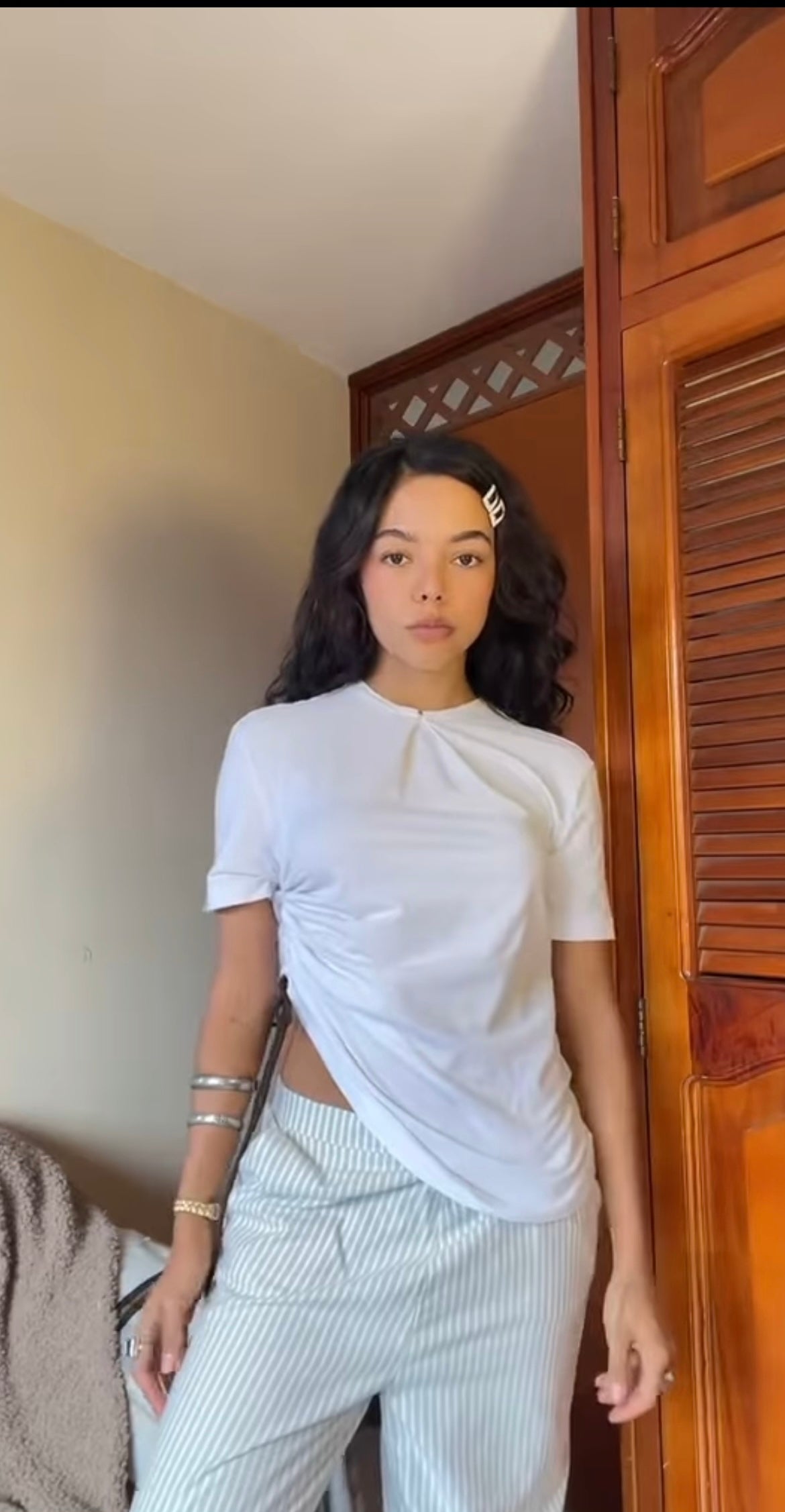 Blusa recogido café