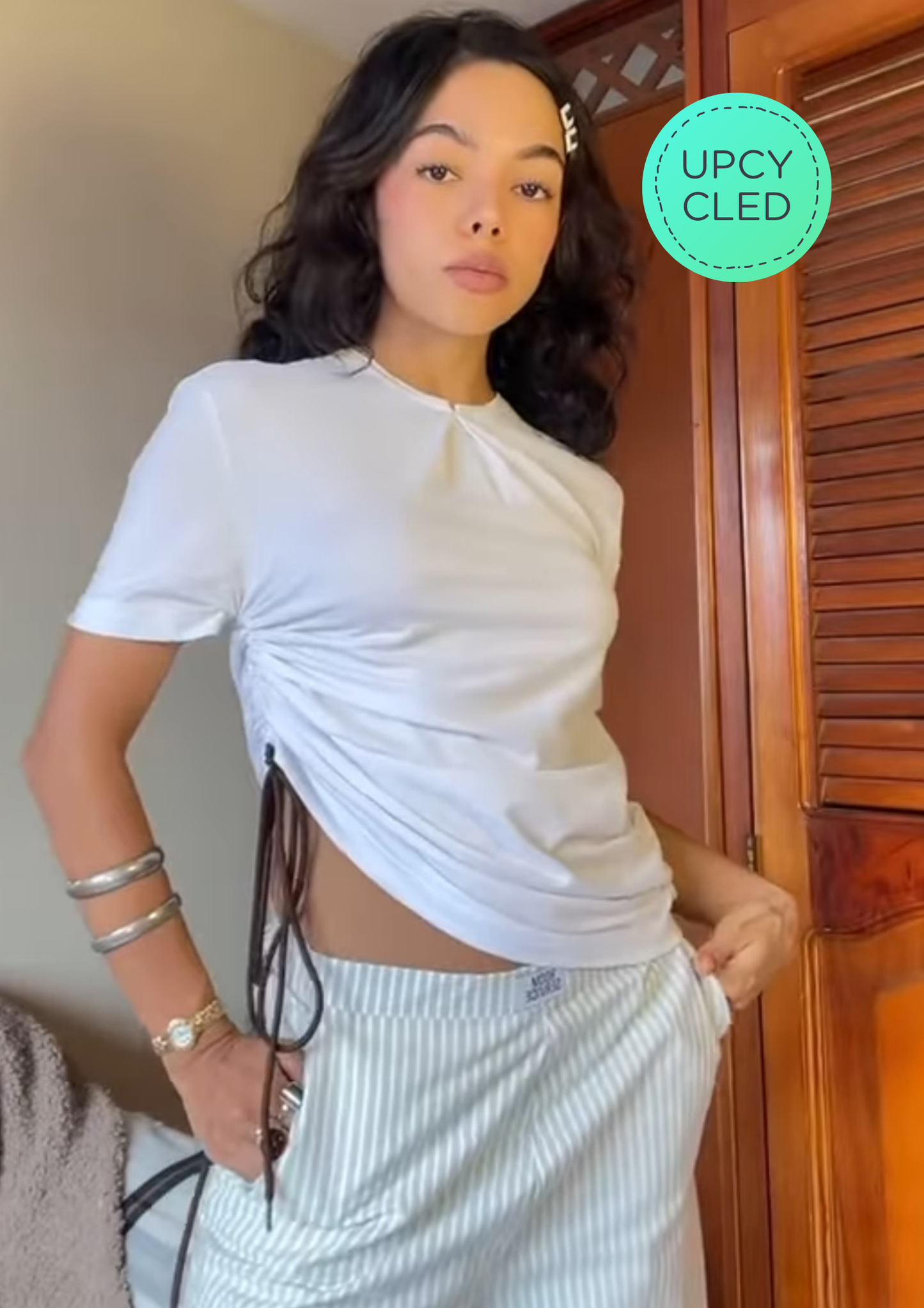 Blusa recogido café