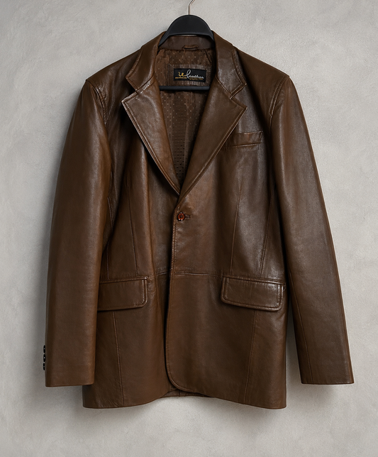 Chaqueta cuero café