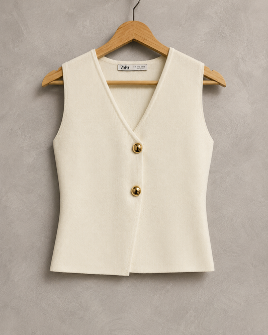 blusa botones dorados  ZARA