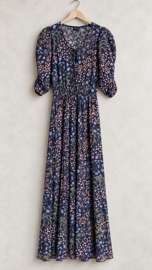 vestido flores moradas ESPECIA
