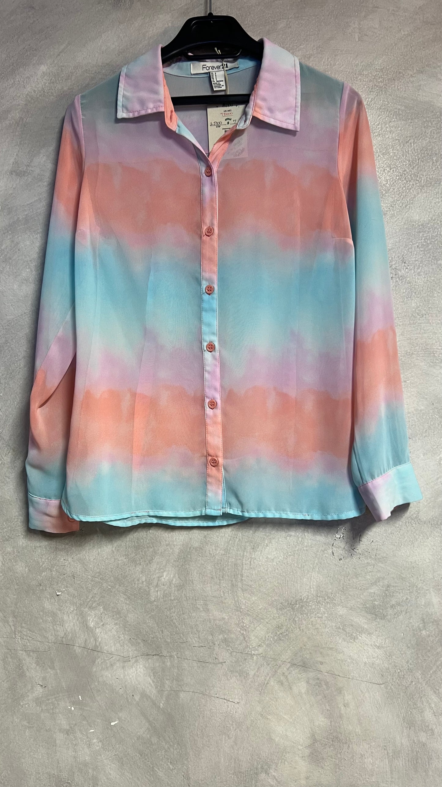 Camisa manga larga transparencia