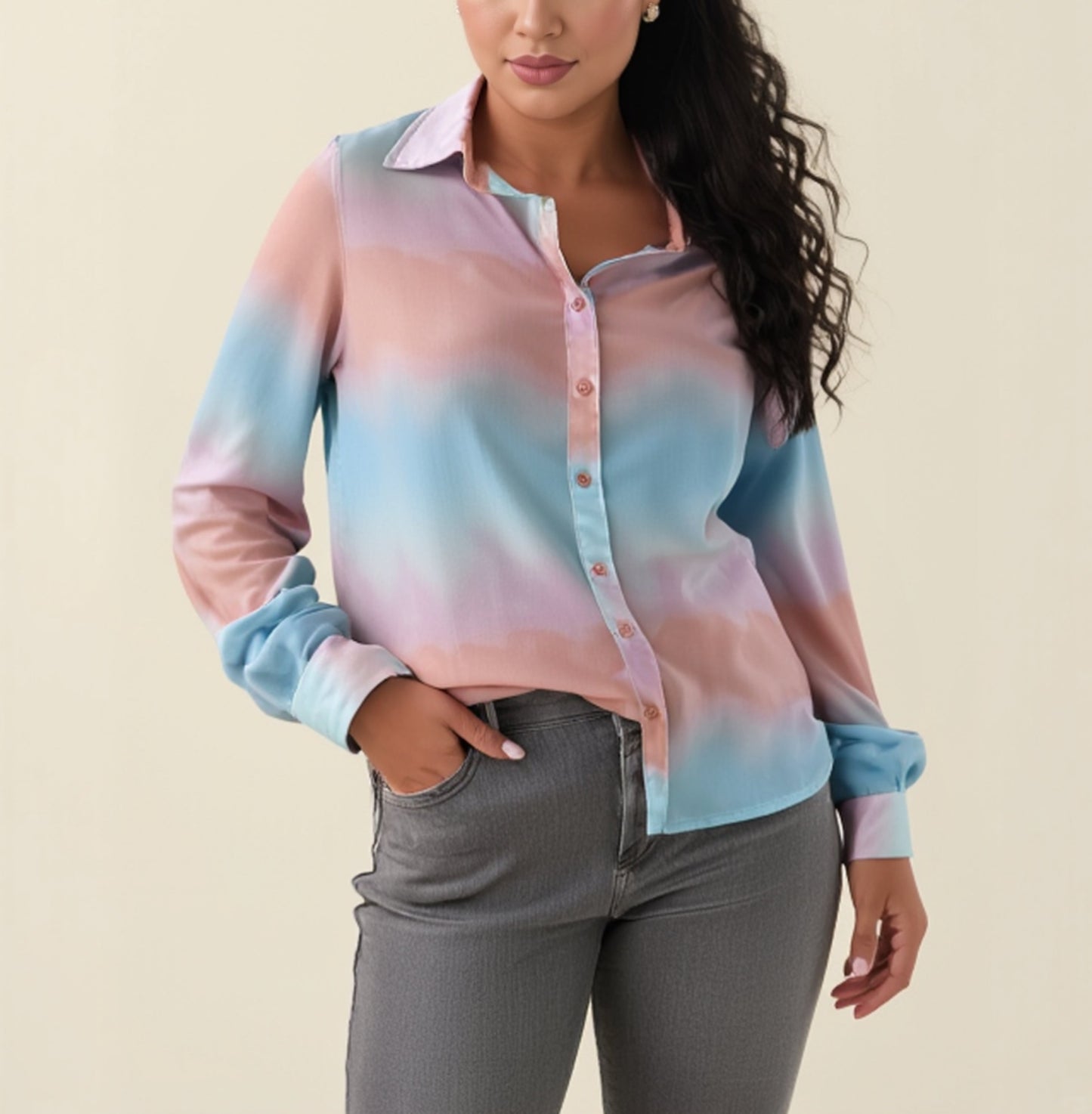 Camisa manga larga transparencia