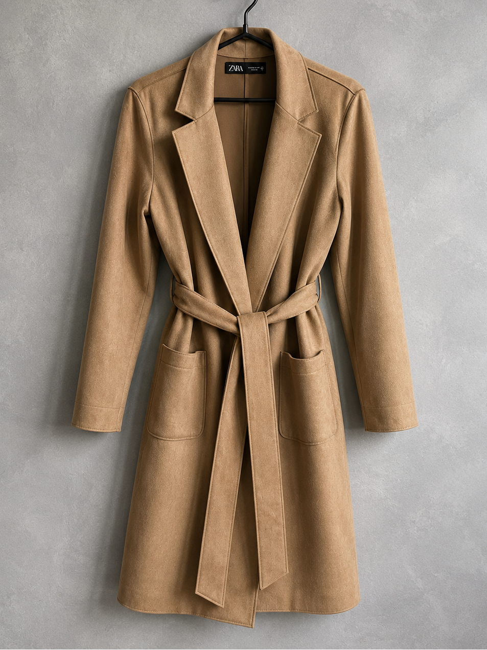 Trench coat efecto cuero Zara